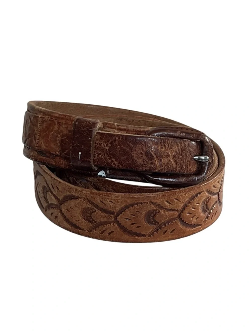 Vintage 36 Full Grain Leather Horsehide Paris Western Style Belt